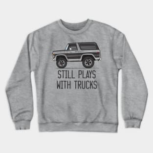 Still plays with trucks Cartoon Muticolor and Black Crewneck Sweatshirt